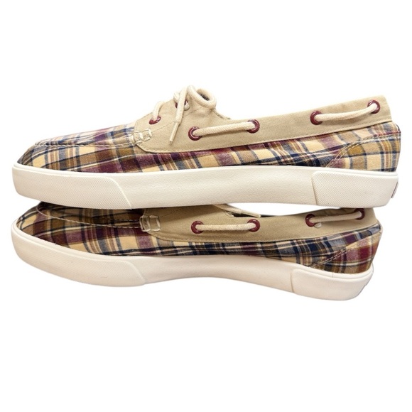 Polo by Ralph Lauren Grandpa Preppy Boat Beach Resort Casual Plaid Canvas Shoes - Picture 10 of 11